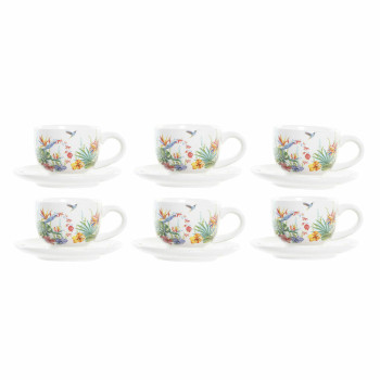 Komplekts ar kafijas tasēm DKD Home Decor Daudzkrāsains Dolomite 180 ml