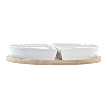 Set za Predjelo DKD Home Decor Sinine Naturaalne Bambus Keraamika Vahemere 21,5 x 21,5 x 1 cm (5 pcs)