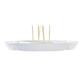 Suupistete alus DKD Home Decor Sinine Naturaalne Bambus Keraamika Vahemere 23,5 x 23,5 x 7 cm