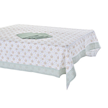 Stalo skalbinių rinkinys DKD Home Decor Gėlės 150 x 250 x 0,5 cm Žalia,,,