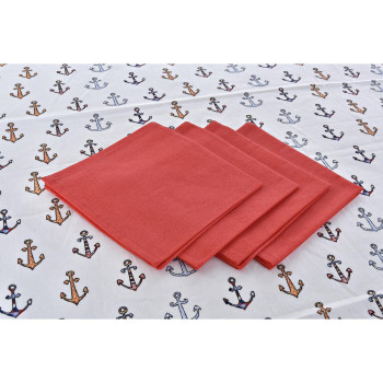 Stalo skalbinių rinkinys DKD Home Decor Mėlyna Balta Raudona 150 x 150 x 0,5 cm (2 vnt.),,,