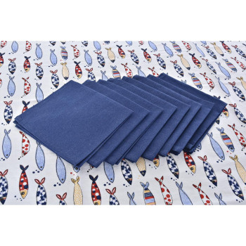 Lauapesukomplekt DKD Home Decor 150 x 250 x 0,5 cm Punane Sinine Valge (2 Ühikut),,,