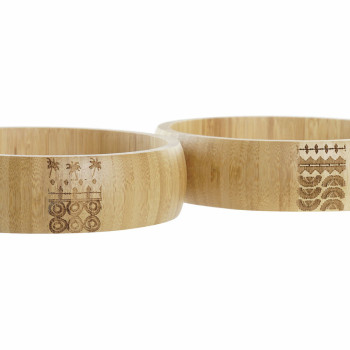 Salātu Trauks DKD Home Decor Dabisks Bambuss 20 x 20 x 5 cm