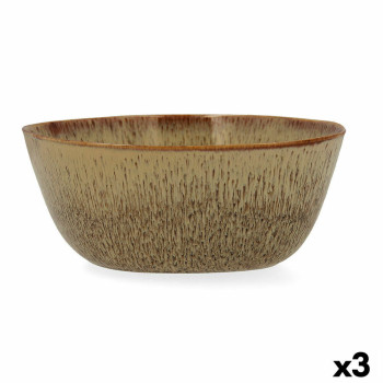 Salātu Trauks Bidasoa Ikonic 20 x 19,5 x 8,5 cm Keramika Brūns 3 Daudzums (Pack 3x)