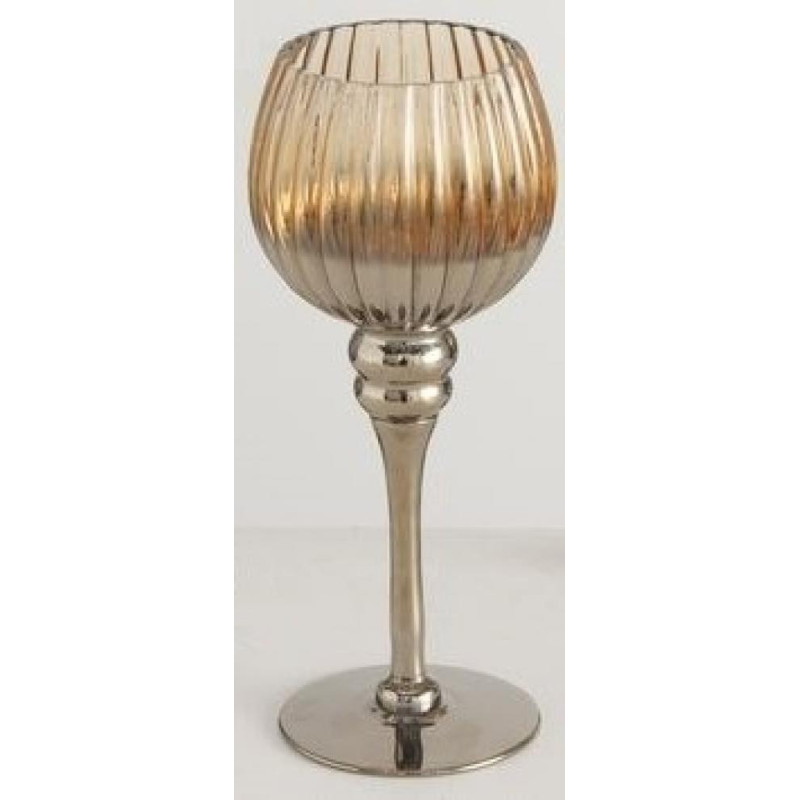 MINOU SVEČTURIS UZ НОЖКЕ  H30CM D10CM, LAKOTS STIKLS (2005893), Boltze