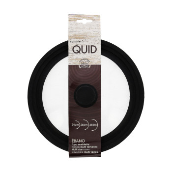 Pan lid Quid Ebano Black Glass Ø 28 cm