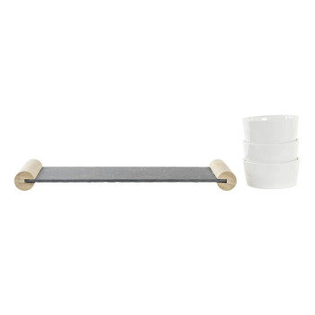 Suupistete alus DKD Home Decor Valge Must Keraamika Laud 33 x 10 x 5,8 cm