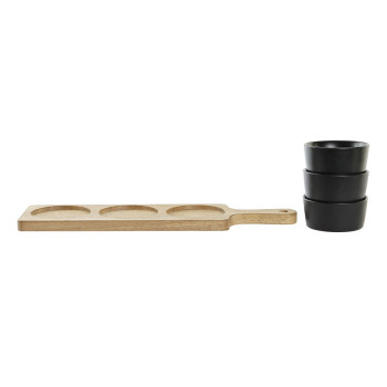 Suupistete alus DKD Home Decor Must Naturaalne Akaatsia Keraamika 38 x 10 x 5,2 cm