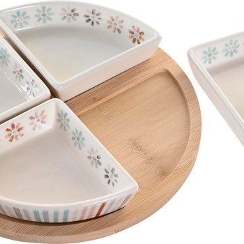 Suupistete alus DKD Home Decor 21,5 x 21,5 x 1 cm Mitmevärviline Keraamika