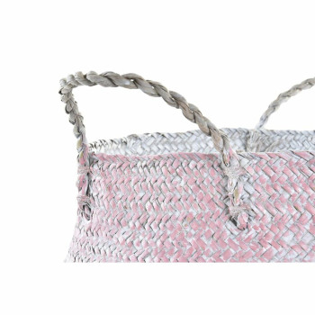 Grozs DKD Home Decor Rozā Debesu zils Daudzkrāsains Dabīgā Šķiedra Vidusjūra 25 x 25 x 25 cm,,,