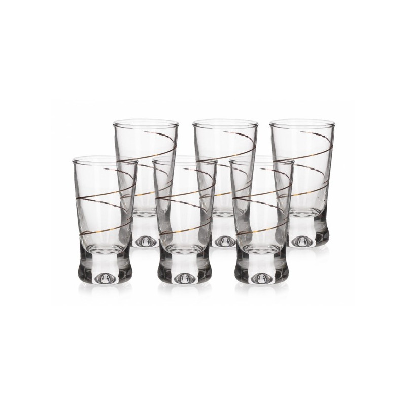 Glāzes 25ml 6vnt X Orka ar auksine spirale