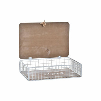 Dekoratyvinė spintelė DKD Home Decor Balta Ruda Medžio Metalinis Spiralės Viduržemio,,,