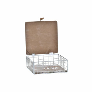 Dekoratyvinė spintelė DKD Home Decor Balta Ruda Medžio Metalinis Spiralės Viduržemio,,,