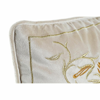 Pagalvėlė DKD Home Decor Auksinis 50 x 10 x 30 cm Gėlės,,,