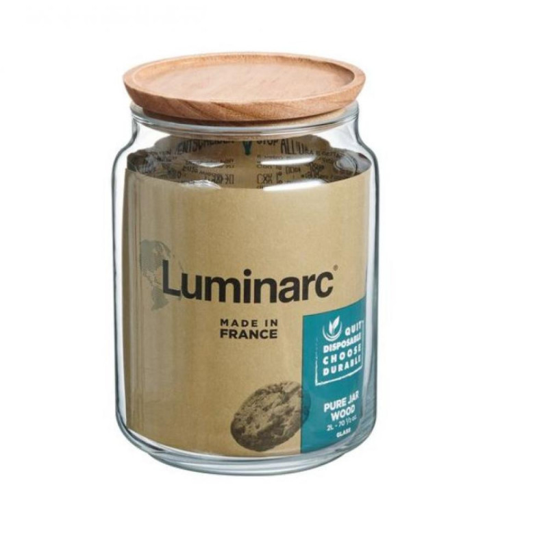 PURE JAR  2L AR WOOD   COVER , Luminarc