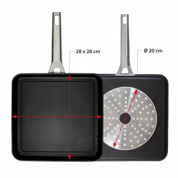 Keptuvė Valira AIRE 23X23 Ø 23 cm Juoda Metalinis Aliuminis