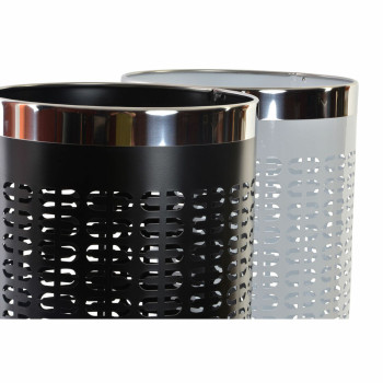 Umbrella stand DKD Home Decor 23 x 50 cm White Black Steel 23 x 23 x 50 cm (2 Units),,,