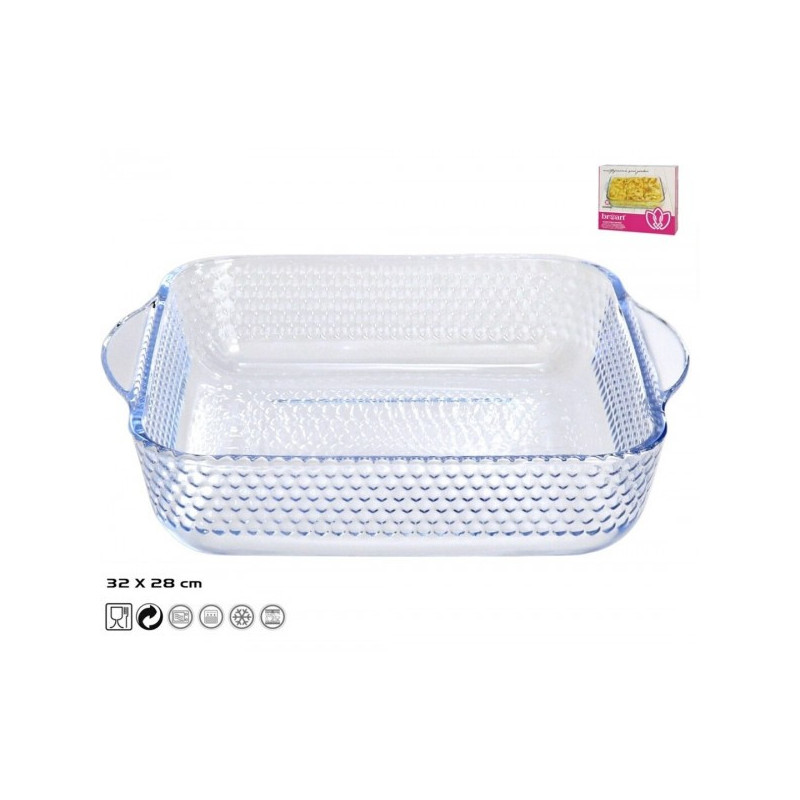 Посуда kepimui из стекла. 3.2L 32*28*6cm RECT