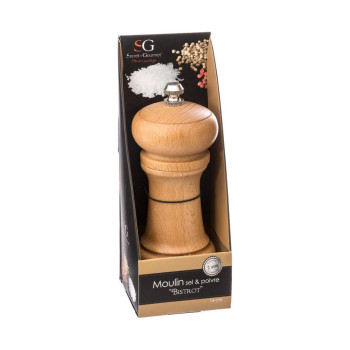 Sāls un Piparu Dzirnaviņas 2 in 1 Secret de Gourmet Brūns Koks 14,5 x 5,5 cm