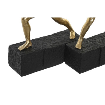 Dekoratīvās figūriņas DKD Home Decor 21 x 5,5 x 25,5 cm Melns Bronza Vingrošanas zāle (2 gb.),,,