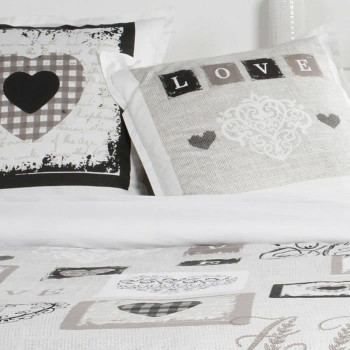Bedding set TODAY Hearts White Double bed 240 x 260 cm,,,
