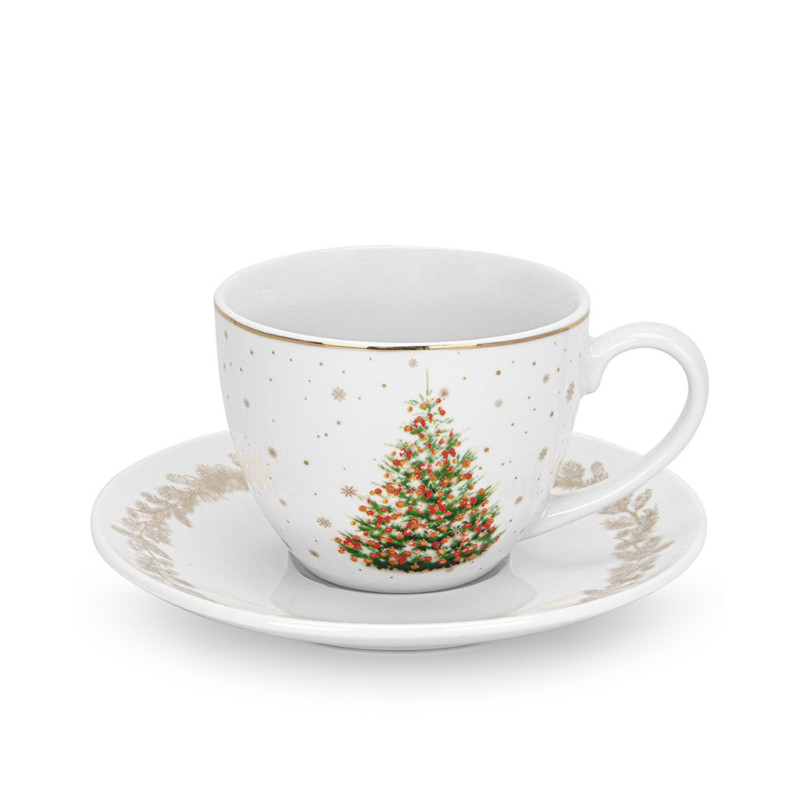Tea cup with saucer 260 ml from Christmas porcelain