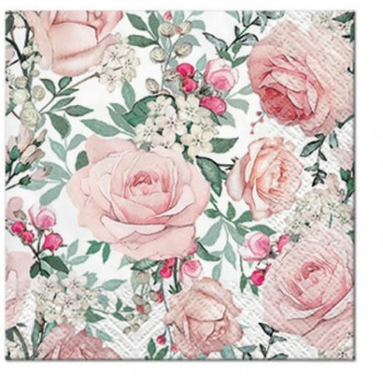 SALVETES 25X25CM GORGEOUS ROSES, Paw Decor Collection
