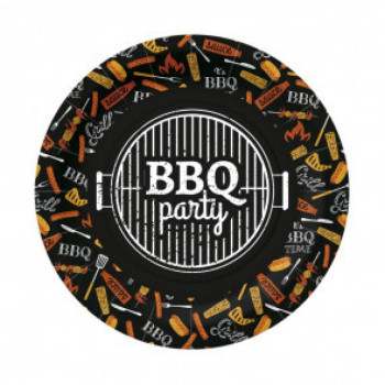 BBQ PARTY BLACK PAPĪRA ŠĶĪVJI 23CM 10GB, 0.169KG/IEP, Paw Decor Collection