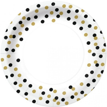 CONFETTI GOLD BLACK PAPĪRA ŠĶĪVJI 23CM 10GB, 0.145KG/IEP, Paw Decor Collection