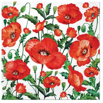 SALVETES 33X33CM FLANDERS POPPY, Paw Decor Collection