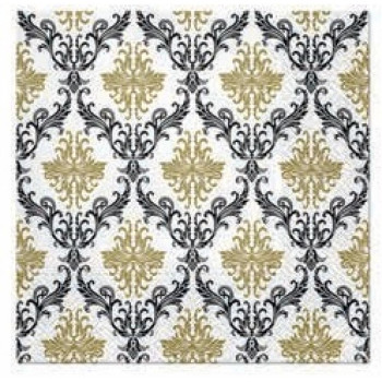 SALVETES 33X33CM ROYAL ORNAMENT GOLD, Paw Decor Collection