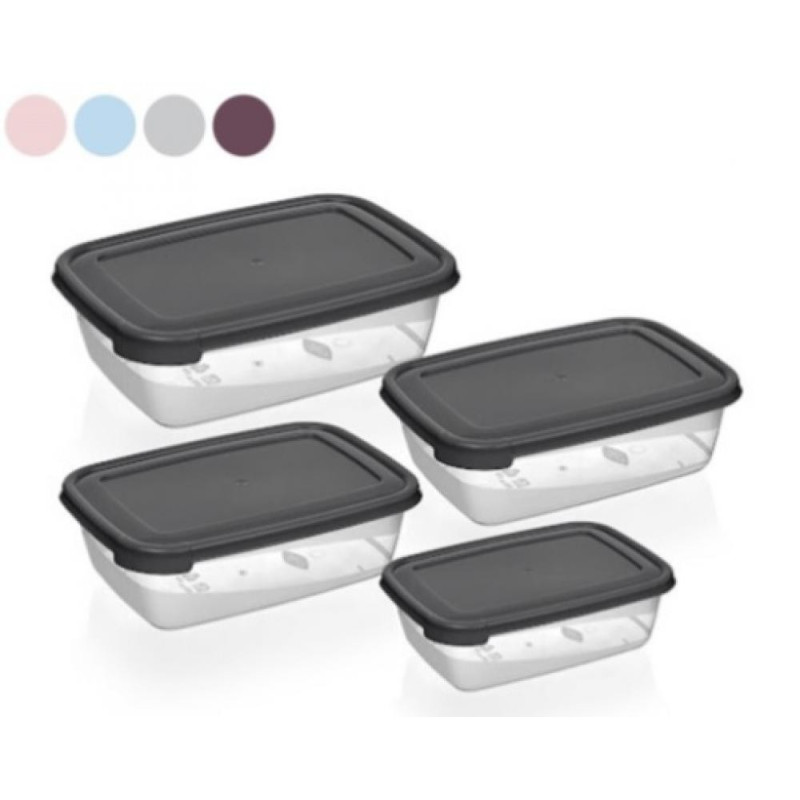 FOR STORAGE  KASTĪŠU SET.4PC..300ML/600ML/1.2L/2L, ASORT,KRĀSAS, PLASTMASA, Anitex