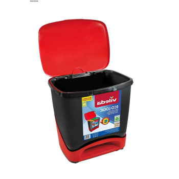 Šiukšlių dėžė Vileda ECO-LOGIC polipropileno 39 L Juoda Raudona Raudona / Juoda,,,