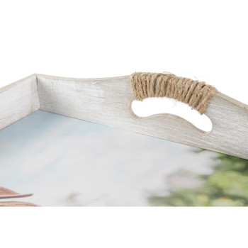 Padėklų rinkinys DKD Home Decor Spalvotas 40 x 30 x 6 cm Medžio MDF (2 vnt.)