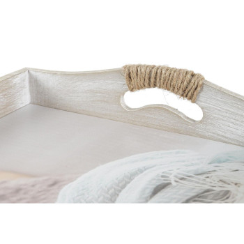 Padėklų rinkinys DKD Home Decor Rusvai gelsva 40 x 30 x 6 cm Medžio MDF (2 vnt.)