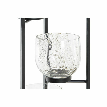Подсвечник DKD Home Decor Стеклянный Чёрный Прозрачный 18 x 18 x 76 cm Железо