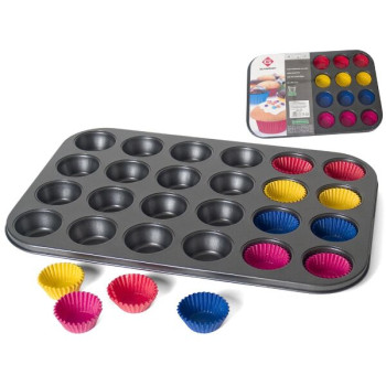 Kepimo forma keksiukams 24vnt. 4.5cm su popier.