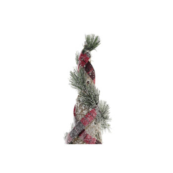 Valgustikaunistus DKD Home Decor Punane Roheline Naturaalne Lumine 20 x 20 x 80 cm Koonused Jõulud LED (3 Tükid, osad),,,