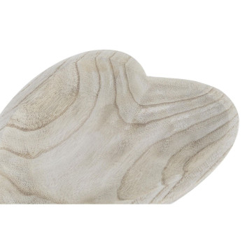 Suupistete alus DKD Home Decor Helepruun Naturaalne Süda Troopiline 35 x 24 x 4 cm