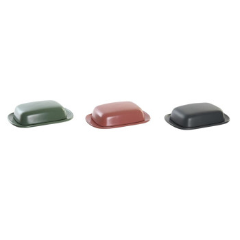 Sviesta trauks DKD Home Decor 19 x 13 x 5 cm Keramika (3 Daudzums)
