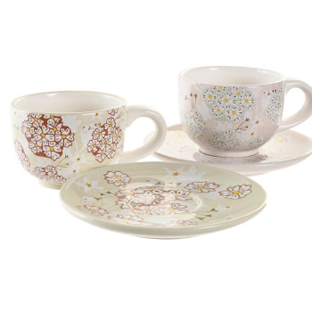 Kafijas komplekts DKD Home Decor Zaļš Bēšs Metāls Dolomite 180 ml