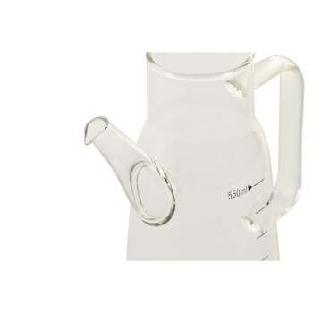 Indelis aliejui DKD Home Decor 15 x 9 x 19,6 cm Sidabras Nerūdijantis plienas 550 ml Borosilikatinis stiklas