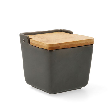 Druskinė su dangteliu Quid Tu Y Yo Keramikinis Pilka 12 x 12 cm