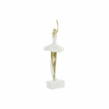 Декоративная фигура DKD Home Decor 13,5 x 12,5 x 40 cm Позолоченный Белый Смола Балерина