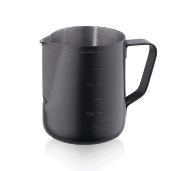 MUG 600ML, H11CM, AR TEFLONA KLĀJUMU UN ĀRĒJO SKALU, black , TĒRAUDS, WAS