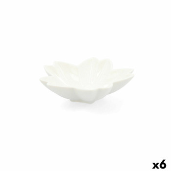 поднос для закусок Quid Select Белый Керамика Цветок (6 штук) (Pack 6x)