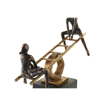 Декоративная фигура DKD Home Decor Чёрный Позолоченный Металл Смола люди современный (27 x 9 x 27,5 cm)