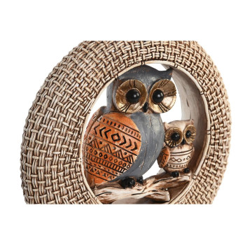 Декоративная фигура DKD Home Decor 16,5 x 6 x 25,5 cm Бежевый Сова Синий Boho (2 штук)