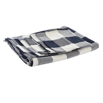 Staltiesė ir servetėlės DKD Home Decor 150 x 150 x 0,5 cm Mėlyna Balta,,,