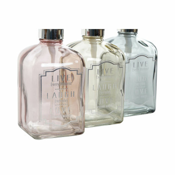 Dozators DKD Home Decor Sudrabs Pelēks Rozā Plastmasa Stikls Bronza (3 pcs) (7.5 x 7.5 x 19 cm)
